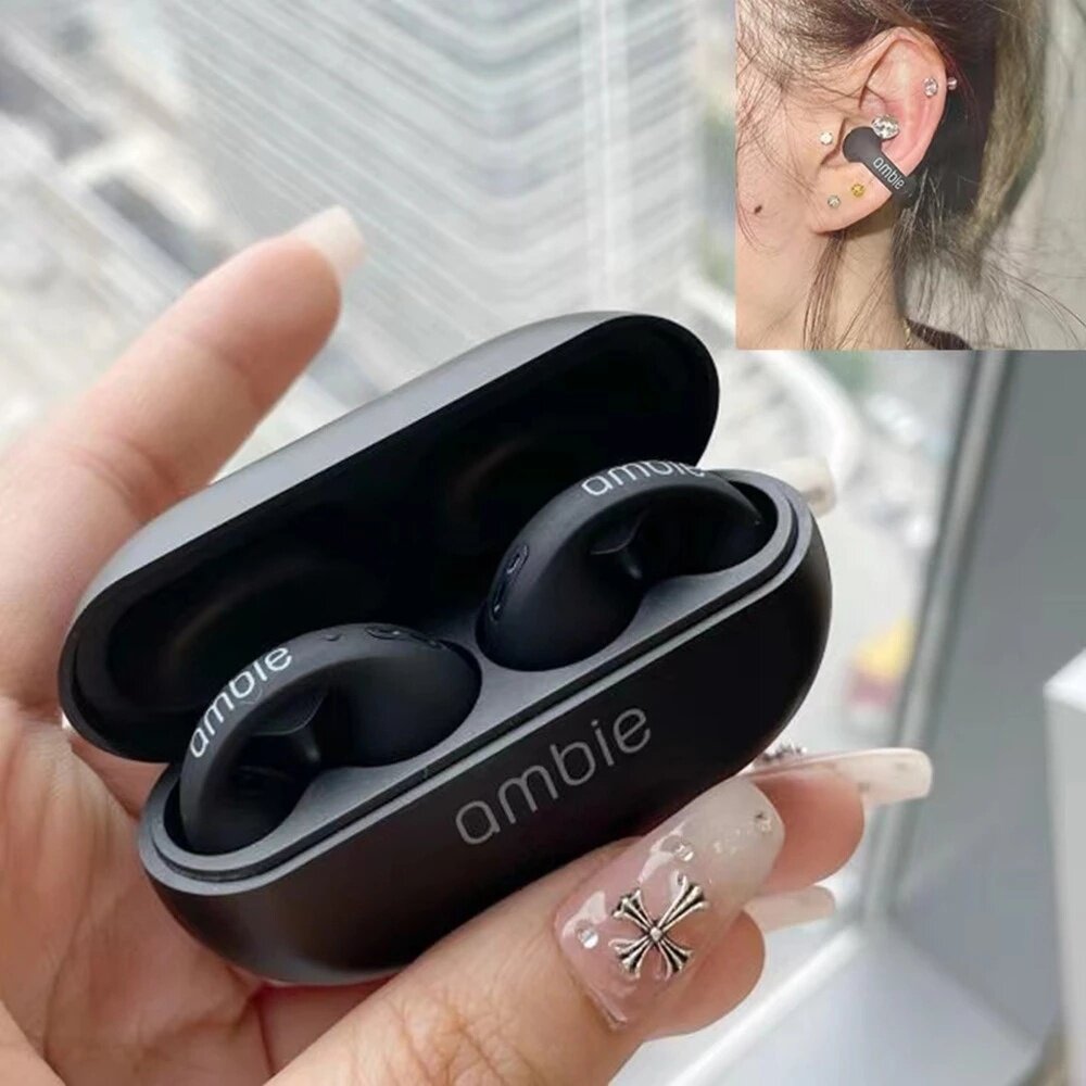 SONY Ambie Bluetooth Earphone 1:1 Sound Earcuffs Ear Bone Conduction Earring Wireless Bluetooth Earphones High Quality TWS Sport Earphones Headset