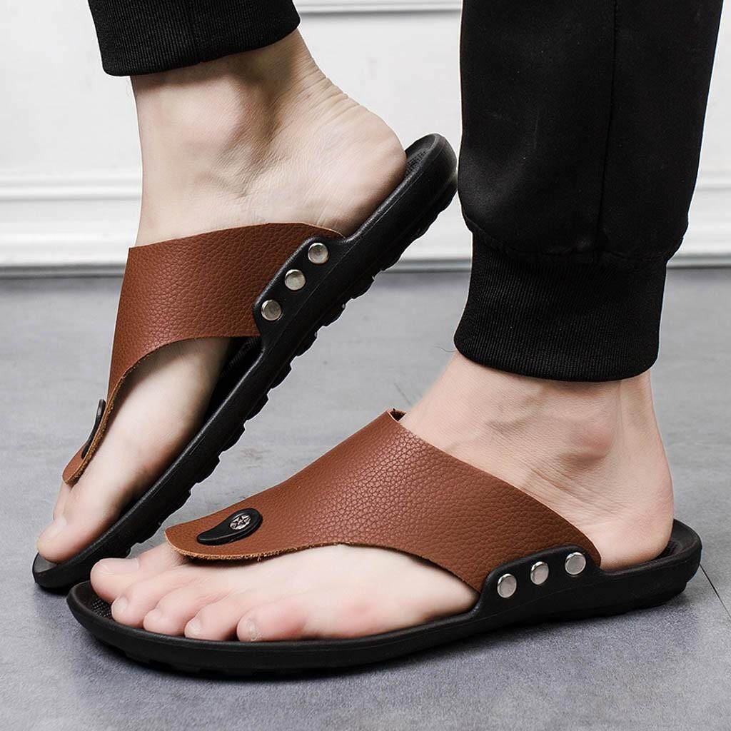 STIN Men Summer Rome Flip Flop Beach Slipper Comfortable T-Strap Open Toe Slipper
